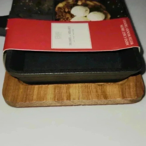Mini Cast Iron with Wood Trivet-Home and Heart by Boston Warehouse Trading Corp - Picture 4 of 8